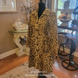 Charles Gray Leopard Print Faux Fur Jacket Designer Luxury Celebrity #70